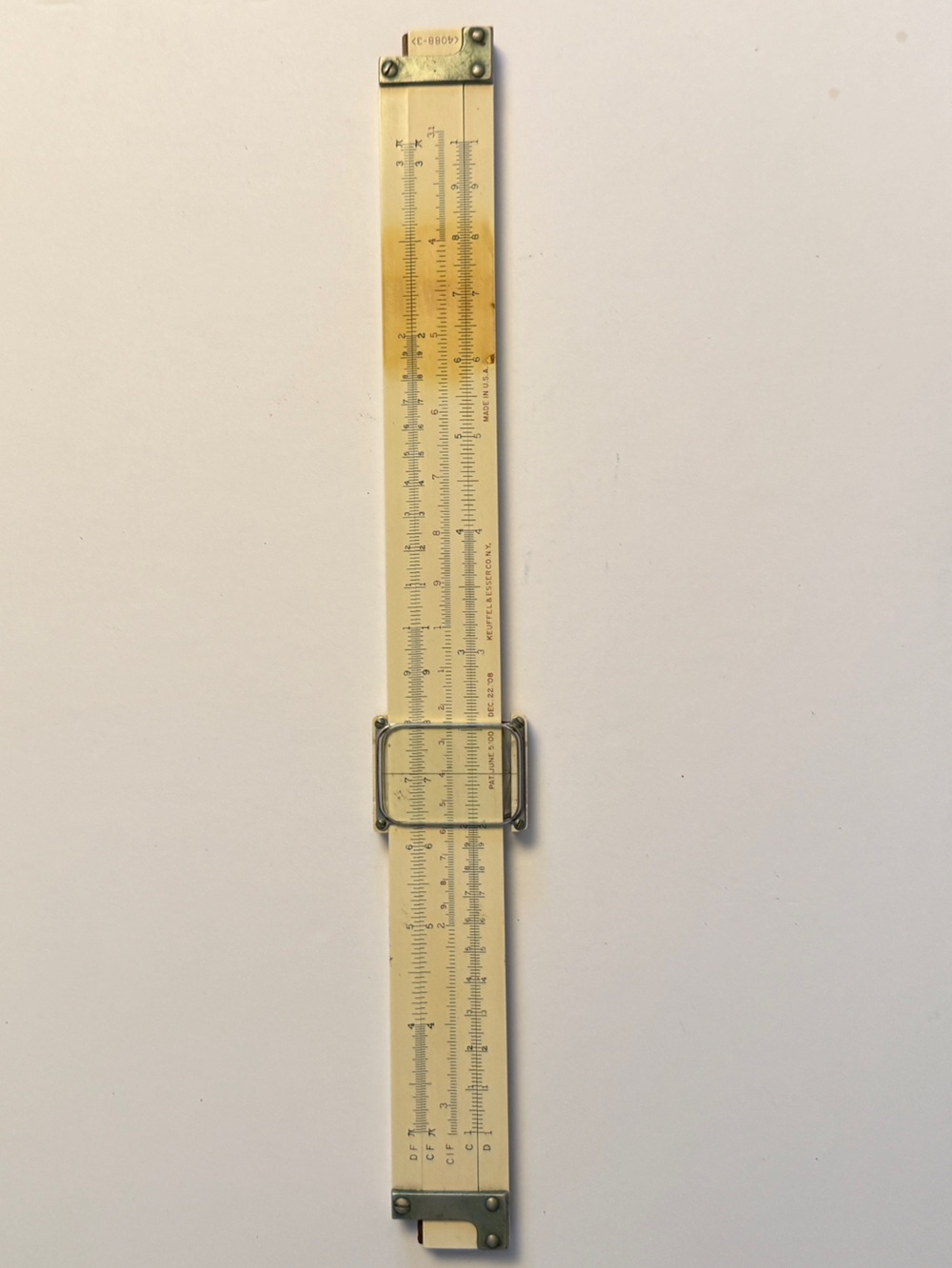 Vintage Slide Rule - Cream Calculator Ruler
